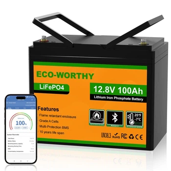 Аккумулятор ECO-Worthy LFP 12-100 LiFePO4 Bluetooth - LiFePO4 на 12 В 100 ампер-часов