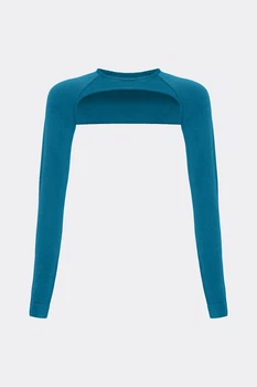 Жіночий кроп-лонгслів для багатошарових образів Giulia FLEX SLEEVE S/M Blue-lyons blue