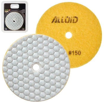 Круг алмазний шліфувальний Alloid Pro HEXAGON на липучці 100 мм, зерно 150