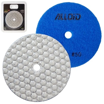 Alloid Pro. Круг алмазный шлифовальный на липучке HEXAGON 100 мм, зерно 50