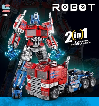 Конструктор Трансформер Оптимус Прайм, Optimus Prime – 2 в 1, 805 деталей (красный тягач)