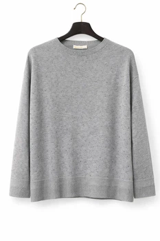 Светр жіночій в'язаний з камінчиками і люрексом 3XL/4XL сірий (01014)