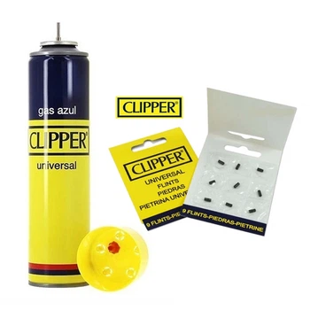 Набір для обслуговування запальничок Clipper «Power & Spark» (Газ 300 мл, Кремнії 9 шт.)