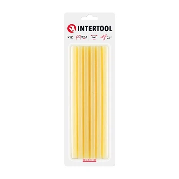 Комплект клеевых стержней желтых, 11,2×200 мм, 12 шт. INTERTOOL RT-1021