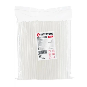 Комплект клеевых стержней прозрачных, 7,4×200 мм, уп. 1кг INTERTOOL RT-1036