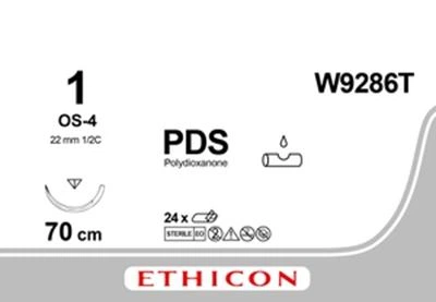 ПДС II Ethicon фиолетовый 70 см M4 USP1 одна игла OS-4 обратно-режущая игла 22 мм 1/2 круга (W9286T)