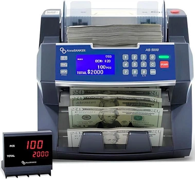Сортировщик Банкнот автоматический AccuBANKER AB5800 Счетчик с мультивалютной проверкой номинала Валют, Профессиональный счётчик денег
