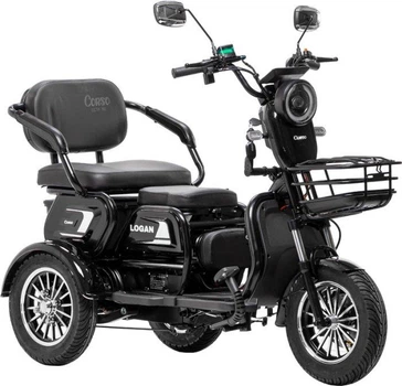 Электроскутер Трехколесный Corso Logan (1200W 72V/23Ah) Черный