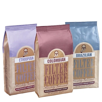 Ethiopian Colombian Brazilian Filter Coffee мелена кава Kurukahveci Mehmet Efendi по 250 г
