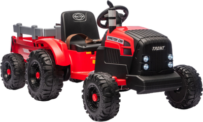 Traktor na akumulator LEAN Toys CH9959B z przyczepą 24 V Czerwony (5905991087526)