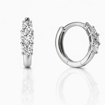 Сережки-кільця (конго) срібні доріжка з фіанітами Silver Style (24831.25 sku:2300104190293)