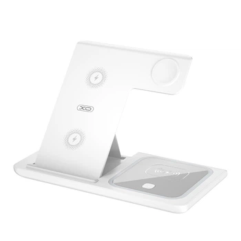 Бездротовий Зарядний пристрій XO WX023 3 в 1 For iP Watch Білий