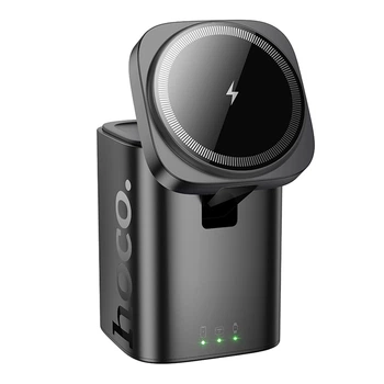 Бездротовий Зарядний пристрій Hoco CQ20 3-in-1 15 W Magnetic (iWatch) Чорний