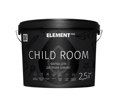Краска латексная для детских комнат ELEMENT PRO CHILD ROOM Белая 2.5 л