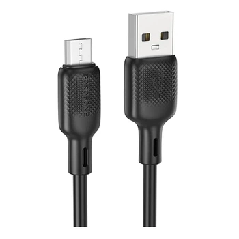 USB Borofone BX113 Silicone Micro 2.4A 3m Черный