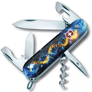 Складаний ніж Victorinox SPARTAN UKRAINE 9.1 см швейцарський Синій