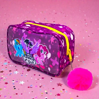 Косметичка для девочки Kids Hits 19см My Little Pony с пушистым брелком, на молнии KH82/001L