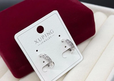 Сережки гіпоалергенні з медичної сталі Xuping для вуха біжутерія під срібло кільця жіночі сережки для вуха