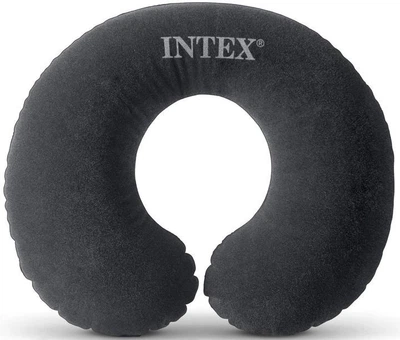 Надувна подушка підголовник Intex 36х30х10см Чорний (68675)