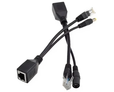 POE Сплітер RJ45 розгалужувач, звита пара для IP камери відеонабюденія 12В, Чорний