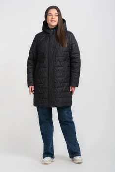 Жіноча куртка демісезонна великого розміру UF-Fashion LR 209 52 чорний