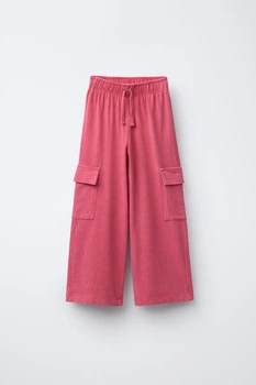 Штани wide leg карго з ефектом прання Zara 2795/715 146см Рожеві (02795715671148)