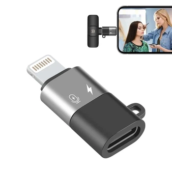 Адаптер Type-C на Lightning для мікрофона Puluz PU649B — Перехідник для iPhone та гарнітури