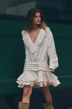 Коротка сукня з вишивкою та воланами Zara 0881/392 M Біла (00881392250М)