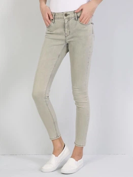 Джинси Super Slim Fit жіночі Colin's 759 Lara CL1042747DN40303 24-30 Світлий хакі (8681597782696)