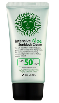 Солнцезащитный увлажняющий крем 3W Clinic Aloe Sunblock Cream SPF 50+PA+++ 70 ml
