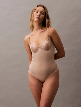 Женское боди Calvin Klein комбидресс 1159853887 (Бежевый L)
