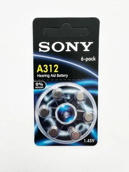 Батарейка цинково-повітряна для слухових апаратів Sony A312 (PR41) Zinc-Air 1.45V, 6 штук