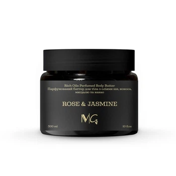 Батер парфумований з оліями ши, кокоса, мигдалю та какао "Jasmine & Rose" MG, 300 мл