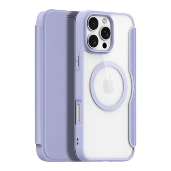 Противоударный Чехол-книжка Dux Ducis Skin X Pro with MagSafe для iPhone 16 Pro Pure Purple