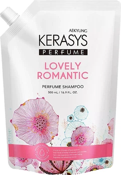 Шампунь парфюмированный Kerasys Lovely & Romantic Perfumed Shampoo для повреждённых волос запасной блок 500 мл (8801046396940)