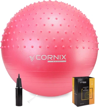 Мяч для фитнеса (фитбол) Cornix 55 см полумассажный Anti-Burst XR-0461 Pink
