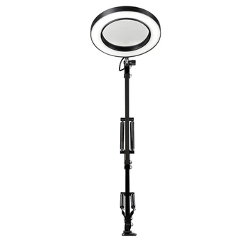 Настольная Кольцевая LED Лампа На Струбцине 6" Черный
