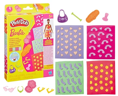 Zestaw kreatywny uzupełniający Hasbro Play-Doh Ciastolina Barbie Kwiatowe wzory (G1363) (5010996315748)