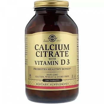 Комплекс Solgar Кальций цитрат и витамин Д3 (Calcium Citrate with Vitamin D3) 250 мг/150 МЕ 240 таблеток SOL00432