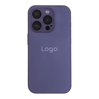 Чехол-накладка стеклянный матовый с защитой камеры Matte AG-Glass для iPhone 15 Pro Deep Purple