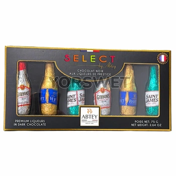 Цукерки Abtey Select шоколадні пляшечки з престижним алкоголем 75 г (0437)