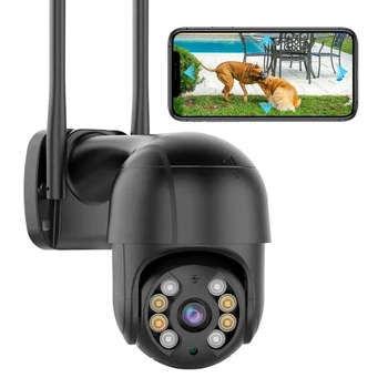 Вулична поворотна IP камера відеоспостереження CAMERA CAM WIFI 270/90 4mp зовнішнього спостереження з віддаленим доступом ICSSE BLACK