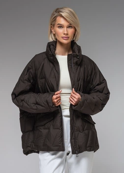 Демісезонна жіноча куртка ультралегка весна-осінь Viva Wear модель 6535 шоколадний 3XL 6535-6