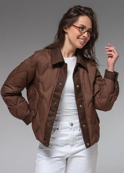 Демісезонна жіноча куртка ультралегка весна-осінь Viva Wear модель 9011 коричневий S 9011-1