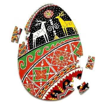 Пазл деревянный UkrainianPuzzles Писанка в узорах Тараса Городецкого