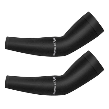 Спортивные нарукавники WEST BIKING KD436 длинные эластичные рукава для спорта SML Черные (436)