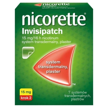 Nicorette Никоретте Invisipatch 15 мг – никотиновый пластырь от курения, трансдермальный пластырь, никотинозаместительная терапия, 7 шт.