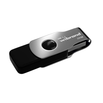 Флешка ЮСБ Wibrand 256 GB Lizard Gen1, USB Flash Drive 3.2 пам'ять 256 Гб обертаючись на всі 360 ° Black