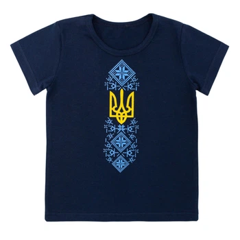Футболка дитяча стрейч-кулір Арлекін Герб 2255-452 56 92 см - 98 см Темно-синя