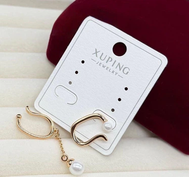 Подвесные серьги с жемчугом Xuping изысканные сережки бижутерия висячие серги украшения с камнями с перламутром под золото